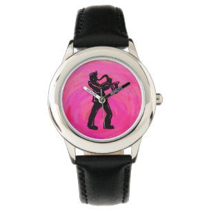 New York Boogie Nights Saxophone Hot Pink Horloge