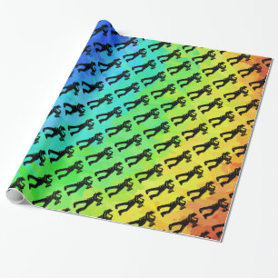 New York Boogie Nights Saxophone Rainbow Cadeaupapier