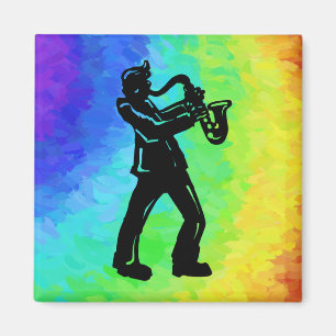 New York Boogie Nights Saxophone Rainbow Magneet