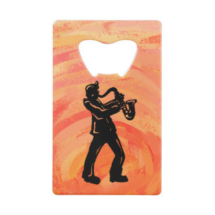 New York Boogie Nights Saxophone Sinaasappel Kredietkaart Flessenopener