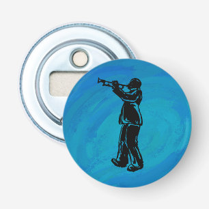 New York Boogie Nights Trumpet Blue Button Flesopener