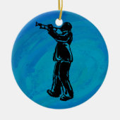 New York Boogie Nights Trumpet Blue Keramisch Ornament (Voorkant)