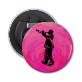 New York Boogie Nights Trumpet Hot roze Button Flesopener (Voorkant)