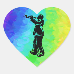 New York Boogie Nights Trumpet Rainbow Hart Sticker