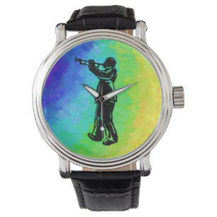 New York Boogie Nights Trumpet Rainbow Horloge