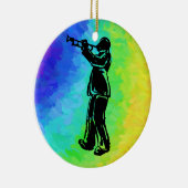 New York Boogie Nights Trumpet Rainbow Keramisch Ornament (Rechts)