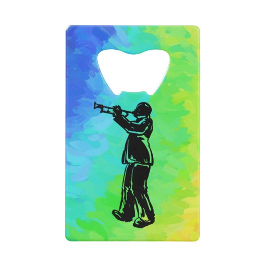New York Boogie Nights Trumpet Rainbow Kredietkaart Flessenopener (Voorkant)