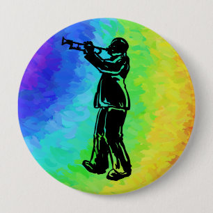 New York Boogie Nights Trumpet Rainbow Ronde Button 4,0 Cm