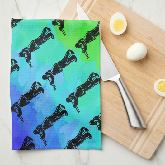 New York Boogie Nights Trumpet Rainbow Theedoek (Quarter Fold)