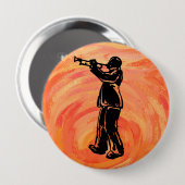 New York Boogie Nights Trumpet Sinaasappel Ronde Button 4,0 Cm (Voorkant /achterkant)
