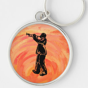 New York Boogie Nights Trumpet Sinaasappel Sleutelhanger
