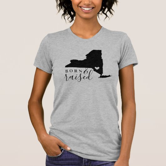 New York Born and Raised State T-shirt (Voorkant)