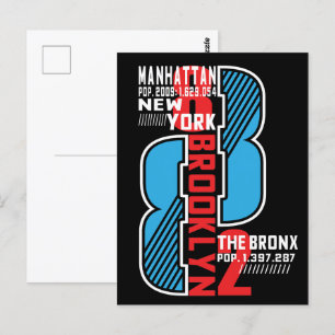 New York Boroughs: Bevolking en Stadsgeschiedenis Briefkaart