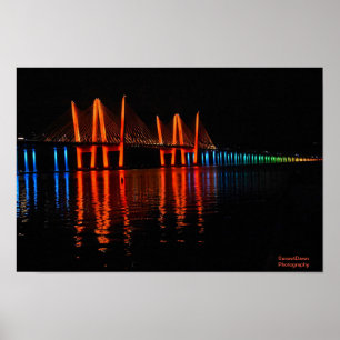 New York Bridge Lights in Honor Gay Pride Poste Poster
