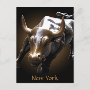 New York Briefkaart Bull Statue NYC Souvenir Card