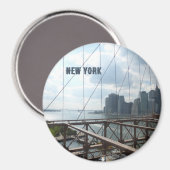 New York, Brooklyn Bridge Cust. Magnet de texte (Recto/Verso)