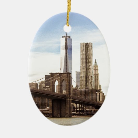 New York Brooklyn bridge Keramisch Ornament (Voorkant)