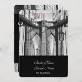 New York Brooklyn Bridge Save The Date (Voorkant / Achterkant)