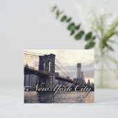 New York Brooklyn Bridge Sunset Briefkaart (Staand voorkant)