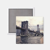 New York Brooklyn Bridge Sunset Magnet (Recto/Verso)