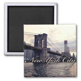 New York Brooklyn Bridge Sunset Magnet