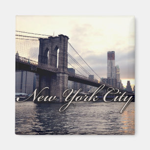 New York Brooklyn Bridge Sunset Magnet Magneet
