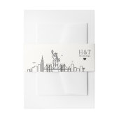 New York bruiloft | Gestileerde skyline monogram Uitnodigingen Wikkel (Voorkant Voorbeeld)