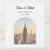 New York bruiloft gunst gepersonaliseerd Wijn Etiket (Enkel label)