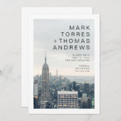 New York Bruiloft Save the Date Kaart (Voorkant / Achterkant)