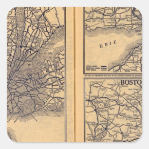 New York, Buffalo, Boston Vierkante Sticker