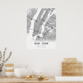 New York Cartography Stadsplattegrond Poster (Keuken)
