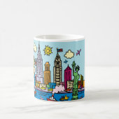 New York Cartoon Bezienswaardigheden Gebouwen Koffiemok (Center)