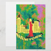 NEW YORK cat Briefpapier (Voorkant / Achterkant)