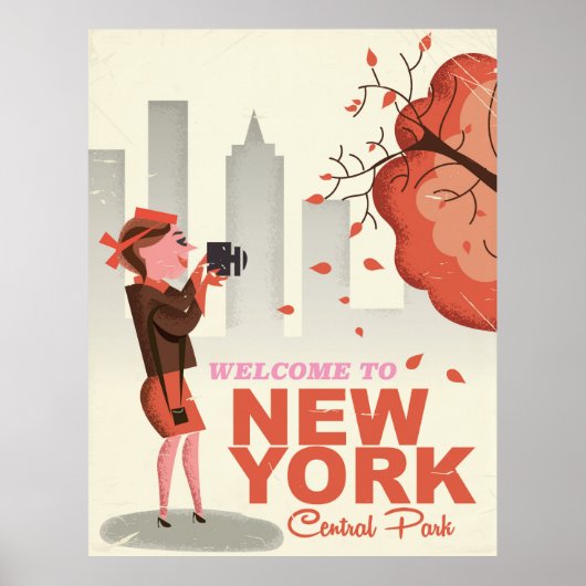 New York Central Park Vintage travel poster (Devant)