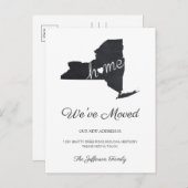 New York Chalkboard State Map Moving Briefkaart (Voorkant / Achterkant)