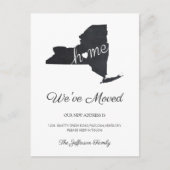 New York Chalkboard State Map Moving Briefkaart (Voorkant)