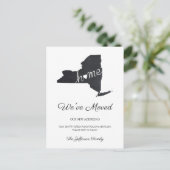 New York Chalkboard State Map Moving Briefkaart (Staand voorkant)