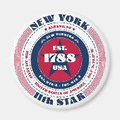 New York Circle Typographie Souvenir Magnet (Devant)