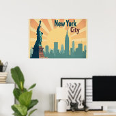 New York City – 30"x20" Art Deco Skyline Poster (Bureau à domicile)