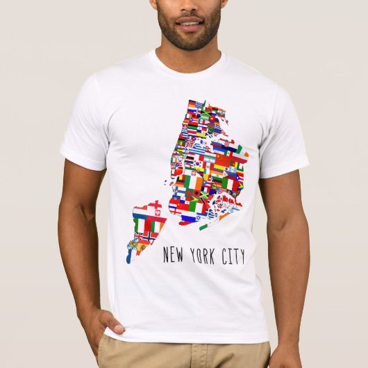 New York City 5 Boroughs Flags T-Shirt (Voorkant)