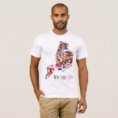 New York City 5 Boroughs Flags T-Shirt (Voorkant volledig)