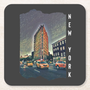 New York City Aesthethetische fotokunst Vierkante Kartonnen Onderzetter