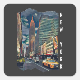 New York City Aesthethetische fotokunst Vierkante Sticker