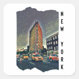 New York City Aesthethetische fotokunst Vierkante Sticker