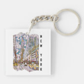 New York City Aesthetische mozaïekkunst Sleutelhanger (Achterkant)