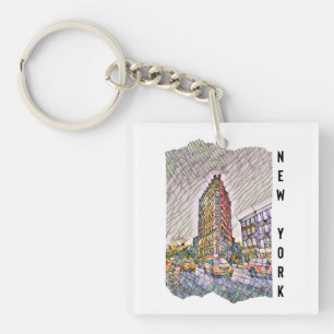 New York City Aesthetische mozaïekkunst Sleutelhanger