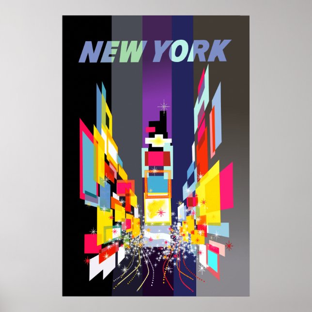 New York City, affiche de voyage Time Square (Devant)