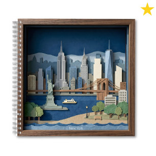 New York City Amerika Gelagde Papier Kunst Diorama Notitieboek