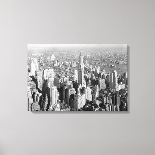  New York City Art Deco Skyscraper Canvas Afdruk (Voorkant)