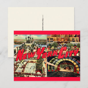 New York City Attracties Ansichtkaart Briefkaart